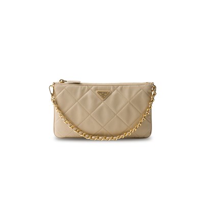 PRADA DESERT BEIGE RE-EDITION 1995 CHAÎNE RE-NYLON POUCH 1Nl054 (24.5*14cm)